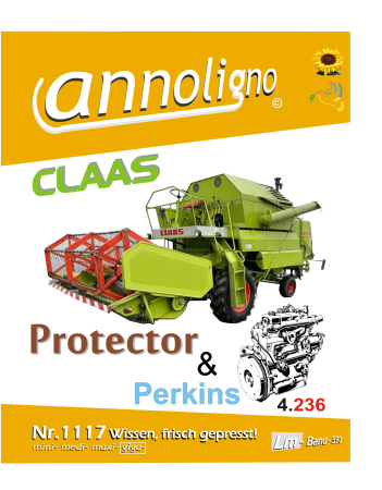 Claas Mähdrescher Protector (der SENATOR-Klasse) & Perkins Typ 4.236 Bild- Bedienungsanleitung & Bild-Ersatzteilliste & Explosionszeichnungen - annoligno 1117